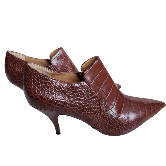 Tory Burch Size 9 Brown Georgina Crocodile Loafer Bootie - Picture 5 of 12